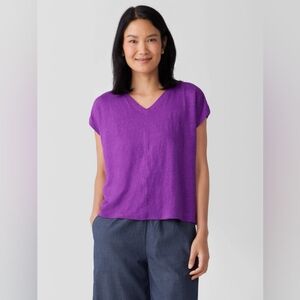 EILEEN FISHER ORGANIC LINEN V NECK NWOT
